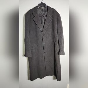 Andrew Fezza Overcoat Mens R-48 Black Cashmere Blend Italy Fabric Lined CareerG